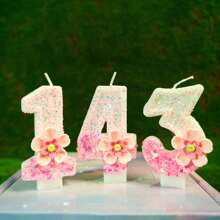 Shiny Pink Number Candles, Birthday Candles, Birthday Decorations, Happy Birthday, Cake Candles, Room Decorations