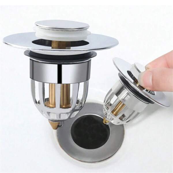 1 pieza Tapón universal tipo resorte para fregadero y bañera, accesorio de baño tipo pop-up para fregadero, accesorio de limpieza, suministros de limpieza del hogar, decoración de habitaciones, adecuado para cocina, regalos para el hogar