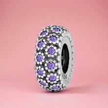 Cuentas espaciadoras de flor diminuta de circonita en plata esterlina, componentes DIY para pulseras