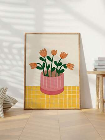 1 PC צבעונים מינימליסטיים בהדפס קנבס אגרטל - עיצוב בית פשטני מודרני - פוסטר לא ממוסגר לחדר שינה, סלון, מעונות - מתנה מושלמת לאוהבי אמנות וחובבי עיצוב הבית