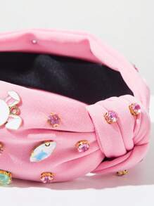 1 pieza Diadema con estilo de orejas de conejo y decoración de zanahoria, tema de Pascua, encantador para niñas, en colores blanco y rosa