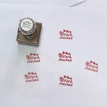 Checked Cat Stamp, For Teacher Classroom Correction, Office Stamped Checked, Revised Score Stamp, Red Marking - Checkered Cat - View 6