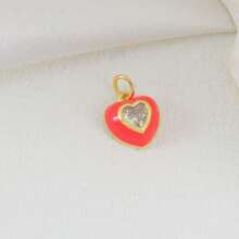 1 pieza de Colgante de forma de cereza, luna y ojo malvado de cobre con micro incrustación de circonita, adecuado para pulsera, tobillera, pendientes, collar, llavero y decoración colgante versátil. - Multicolor - Ver 23