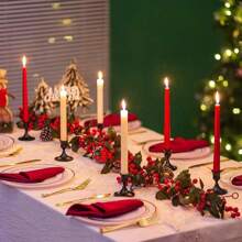 1 件铁质锥形烛台，装饰烛台，哑光黑色，壁炉装饰烛台桌面装饰，适用于婚礼、餐厅桌面中心装饰、节日派对装饰、节日家居装饰 - 彩色 - 查看 3