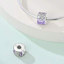 1 件镀银星光神秘星系闪耀宇宙轨迹星夜流动蓝色编织梦幻翅膀恶魔之眼鸢尾花（友谊长存）丰收葡萄羽毛彩色安全扣按扣适用于原创蛇形手链项链手链串珠 DIY 珠宝制作送给女朋友的奢华礼物 - W-PAC1629 - 查看 3