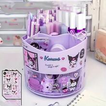 Sanrio Draaibare opbergdoos voor pennen, leuke opbergdoos voor op het bureau met meerdere lagen, beschilderde opbergdoos van kunststof, perfect cadeau voor liefhebbers van kantoorbenodigdheden