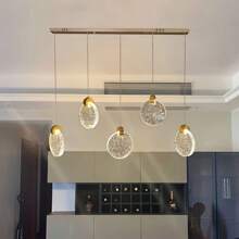 Lámpara decorativa moderna y sencilla con cristales de burbujas LED, apta para comedor, dormitorio y pasillo - Multicolor - Ver 4