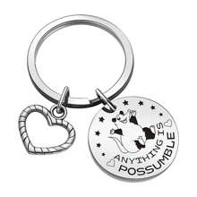 1 件男女通用“一切皆有可能”不锈钢钥匙扣、励志礼物、包包吊坠