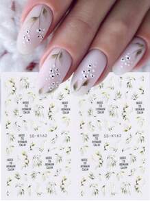 2 STUKS Glamoureuze Witte Lelie Van De Vallei Nagelstickers 5D Reliëf Ontwerpen Zelfklevende Nagelkunst Decals Realistische Bloemblaadjes Stickers Voor Lente Zomer Nagels