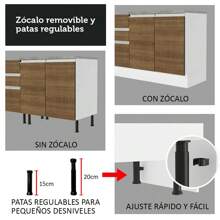 Isla De Cocina Con Encimera Y Mostrador Madesa Glamy Color Blanco Marrón 01 - Blanco y Marrón - Ver 8