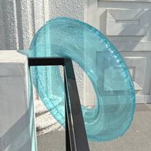 1pc Inflatable Watermelon Design Transparent Blue PVC Floating Swimming Pool Beach Water Tube Swim Ring, Adult Underarm Circle