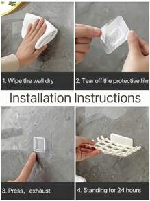 Soap Bar Holder For Shower Wall, Self Draining Soap Dish With Hooks, No Drilling, Bathtub Kitchen Sink Waterproof Adhesive Wall Mounted Dish.Creative Drainage Soap Box Wall-Mounted Shelf Household No-Hole Bathroom Soap Box Bathroom Kitchen Storage Supplies. Back To School