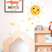 1 pieza Adhesivo de pared con estampado de girasol y animales del bosque, nuevo decoración de fondo para sala de estar/dormitorio/estudio, papel tapiz autoadhesivo decorativo para decoración del hogar, decoración de pared, baño, dormitorio, sala de estar, decoración de la casa