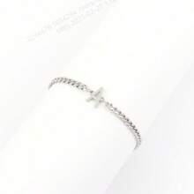 1 Stück klassisches Initialen Armband in Silber-Farbe aus Edelstahl Stil für Männer