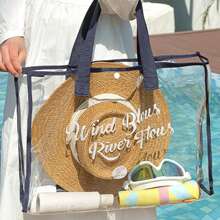 1pc Children Transparent PVC Waterproof Outdoor Swim/Beach Bag, Multi-Function Travel Toiletry Pouch, Large Capacity, Suitable For Pool, Seaside, Vacation - one-size - View 10