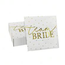 20/40/100 Chiếc Khăn Giấy Ăn Trắng Và Vàng Team Birde Vật Dụng Tiệc Cô Dâu Khăn Giấy Ăn Dùng Một Lần Lá Vàng Cho Lễ Đính Hôn Cô Dâu Tắm Trang Trí Tiệc Cưới - nhiều - Xem 6