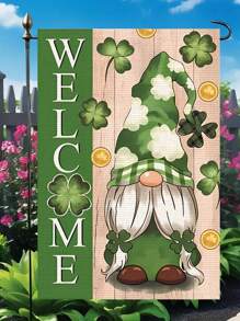 1/12 pièces Drapeau de jardin Gnome, Bienvenue Drapeau de jardin de Festival des Quatre Saisons, 14,17*18,50 pouces/36*47 cm, double face, en lin, Drapeau de pelouse de Festival de Gnome, Drapeau de jardin extérieur de Gnome Hiver Printemps, Saint-Valentin, Saint-Patrick, Pâques, Fête des Mères, Fête de l'Indépendance, Thanksgiving, Halloween, Noël. Pour la décoration de la cour extérieure de la ferme (drapeau seulement)