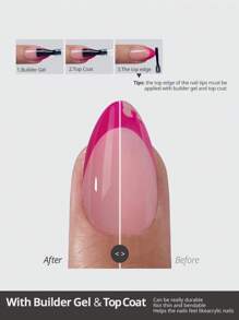 150 片多巴胺彩色法式凝胶指甲贴 - 粉色法式尖头、短方形指甲贴、软凝胶假指甲、可剥离丙烯酸指甲延长贴，适合春夏季女性按压式指甲美甲用品 - 彩色 - 查看 5