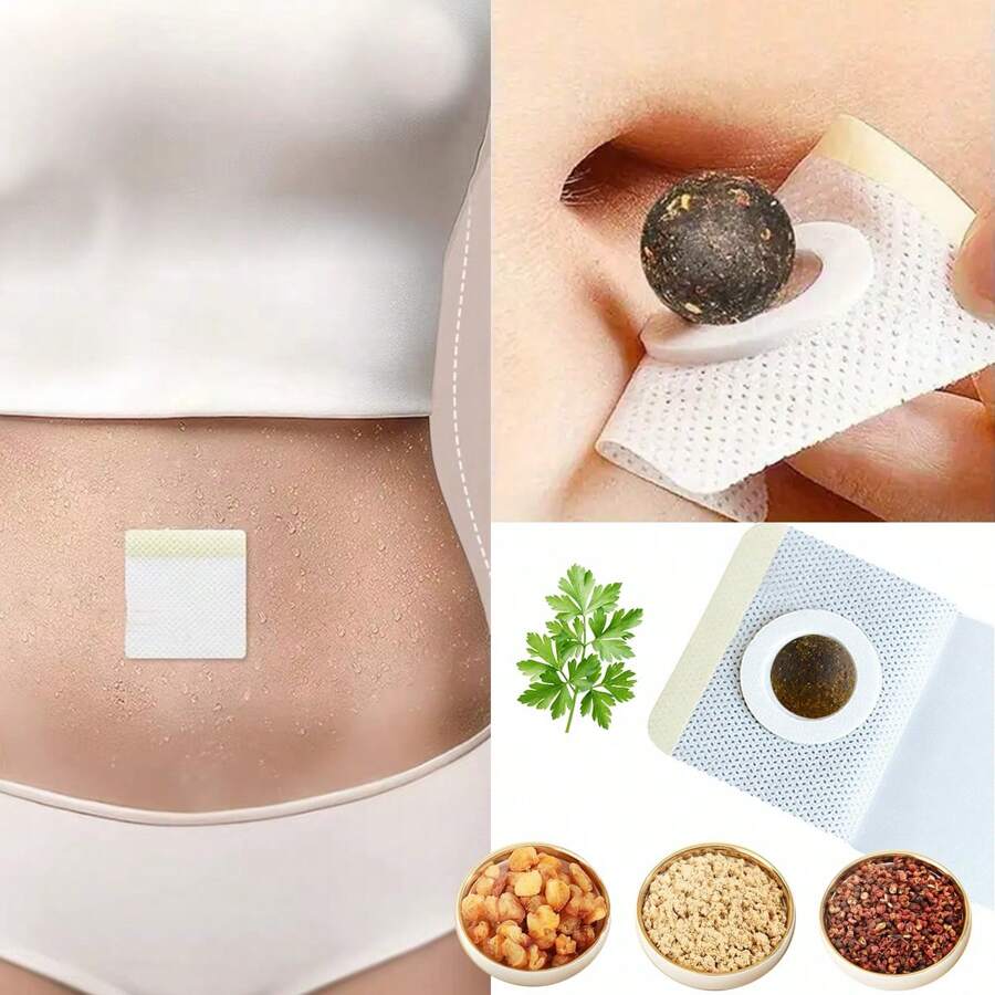 20pcs Moxa Navel Stickers, Relieve Dampness, Fatigue & Relax The Body, Pure Natural Plant Extract, Gentle & Non-Irritating, Suitable For Men & Women - Belly Button Stickers - View 1