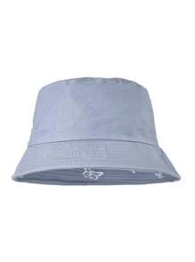 1pc Casual Polyester Embroidered Butterfly Decor Reversible Bucket Hat, UV Protection, Fashion & Versatile For Men & Women