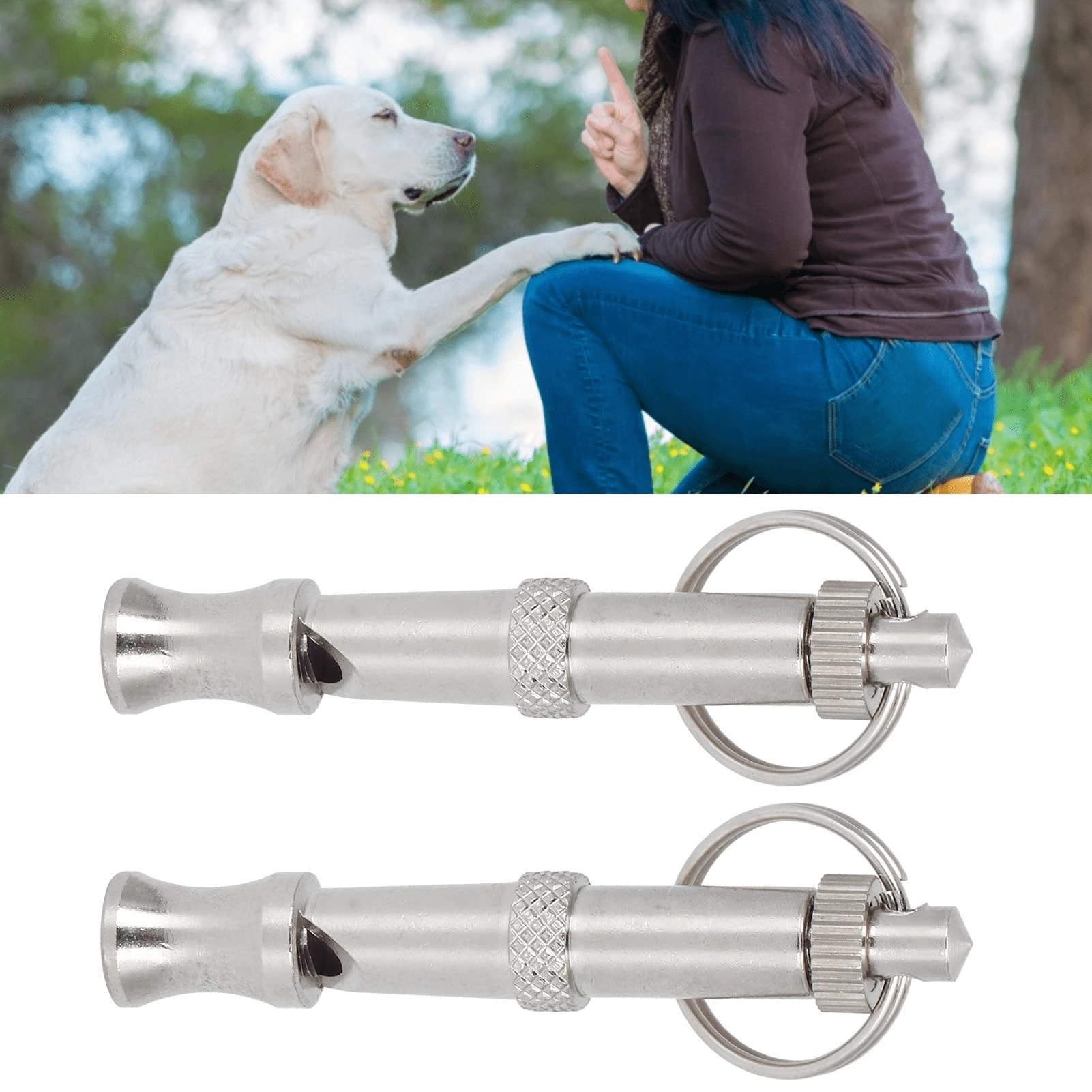 [Un sifflet à chien à hauteur de ton réglable] 1 sifflet à chien pour arrêter les aboiements