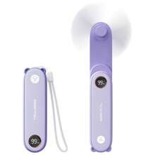 sweetfull 1500mAh wiederaufladbarer Mini-Handventilator, tragbarer Mini-Handventilator mit USB-Aufladung, LED-Anzeige und integriertem Blitzlicht, 2-in-1 faltbarer Persönlicher Ventilator, kompakte Hosentaschengröße für Reise und Outdoor, 1500mAh Lithium-Akku, einfache Knopfsteuerung