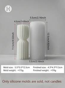 Striped Cylinder Silicone Candle Molds - DIY Handmade Geometric Spire Aromatherapy Candles For Home & Table Decor Gifts Birthday Graduation