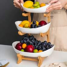 2/3 Ripiani portafrutti, piatto portasalumi, piastre decorative - Set di ciotole di plastica per la frutta per cucina e ristorante - Vassoi porta pietanze a più piani per frutta, spuntino e dessert - Regalo di Natale