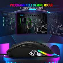 ZIYOU LANG ✖ATTACK SHARK D19 Mini Ultra-Lightweight Wired Gaming Mouse With RGB Backlight, Adjustable Weight, Interchangeable Backplates, 12000 DPI Optical Sensor, 7 Programmable Buttons, Ergonomic Design For Windows PC & Gaming