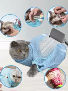 Bolsa de limpieza para gatos, herramientas de belleza para mascotas, suministros de limpieza para mascotas, bolsa de ducha resistente a rasguños y mordeduras