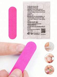 24pcs Oval Shiny Pink Floral Nail Wraps - Includes 1pc Gel Nail Polish And 1pc Nail File, Suitable For Women's Daily Nail Art Decoration