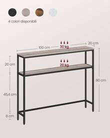 VASAGLE Bench Table - Grey - View 5