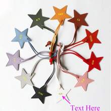 Personalized Name Or Letters 1PC Star Shape PU Leather Women Luggage Bag Charm, Monogrammed Five Pointed Star Shape Bag Pendant Gift, Personalized PU Leather Star Keychain Ladies Bag Charms Key Chain DIY Craft Accessories