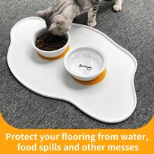 Silicone Egg Shaped Pet Placemat ,For Feeding Cat And Dog Anti-Slip And Waterproof Mat, Pet Bowl Mat - White - View 7