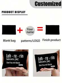 Bolsa de cosméticos personalizada, bolsa de cosméticos con nombre personalizado, se puede personalizar con tu diseño único, bolsa de cosméticos con cremallera ligera