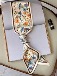 1 buc eșarfă de mătase pentru femei, cu imprimeu de trăsură, stil la modă, bandană, bandă de păr, bandă pentru cap, ideală pentru a-ți înfrumuseța ținuta