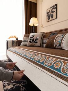 1 Pieza de cojín de sofá de chenilla de moda, material de chenilla suave y pegajoso, de lujo ligero, simple y atmosférico, de textura lujosa y de alta gama, a prueba de polvo, antideslizante, anti arañazos de gato, funda de sofá universal para todas las estaciones, decorativa y protectora de sofá, adecuada para dormitorio, sala de estar, estudio, oficina y coche