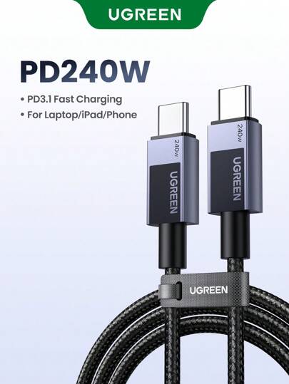  UGREEN 240W Typ C Schnellladekabel E-Marker für iPhone 15 16 Serie, kompatibel mit Samsung S23 S24 S25 Ultra, iPad Pro, Switch, Laptop