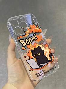 1pc Anime Exploding Cat Transparent Phone Case Compatible With Iphone 16e, 16, 13, 15, 15 Pro, 14 Pro, 14 Plus, 7/8 Plus, 11, 12 Pro Max, 13, 14 Pro Max, S24, S23, S25, A06, Great Gift For Friends And Family