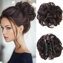 Hair Bun Extensions For Women Claw Clip Messy Bun Hair Piece Wavy Curly Messy Hair Bun Clip In Claw Chignon Hairpieces Synthetic Messy Bun Hair Extensions Scrunchie For Girls