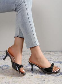 Summer Sandals, Stylish Open Toe Square Toe High Heel Shoes With Wine Glass Heels, Punk Style Solid Color Stilettos Slippers, Slimming And Leg-Lengthening, Goddess Appearance