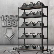 5-Tier Steel Shelving Unit-Black, 35-3/10"W X 17-1/2"D X 72"H, Adjustable Storage Rack, Heavy Duty Shelf With MDF Board, 1650 Lbs Load Capacity (Total) For Garage, Basement, Warehouse, Kitchen