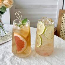 High Quality 16.91 Oz Striped Glass For Iced Coffee, Tea And Juice - Reusable, Hand Wash Only, All Year Round