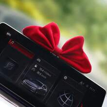 1件蝴蝶結造型方向盤中控飾品，汽車出風口與儀表板裝飾品（含2片雙面膠帶） - 紅色 - 查看 9
