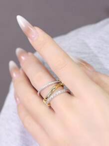 1 件时尚多色装饰指节戒指，适合女士日常佩戴和正式场合