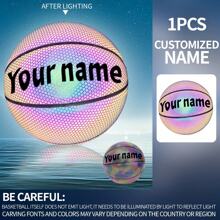 1 Pc Customized Personalized Engraved Gift - Custom Name/Logo/Signature, 7# Basketball With Reflective Design, Home Decor Gift For Christmas, Birthday Gift For Boyfriend/Girlfriend, Anniversary Pet Memorial, Wedding Gift, Valentine's Day, Personalized Premium Art Gift, Party Favor - Black Reflective Basketball - View 8