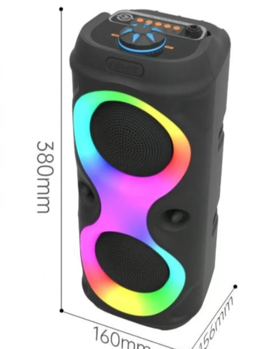 BOCINA CON BLUETOOTH ,RADIO ,USB CONECTOR,Dos altavoces de 4 pulgadas - Negro - Ver 1