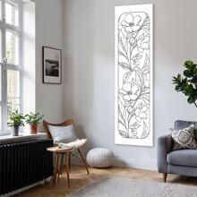 Tapiz vertical floral romántico para dormitorio, diseño de flores sencillo, tapices largos, arte de línea de estilo minimalista, tapiz de alta calidad para decoración de pared en sala de estar, dormitorio, oficina, regalo único para amigos
