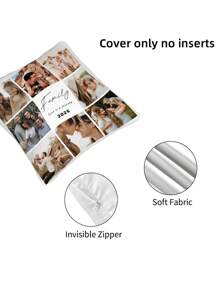 1pc Customized Personalized Photo Printed Pillow Case, Custom Face Pillow,Single Sided Print Pillow Cover For Mother's/Father's/Thanksgiving/Teachers' Day, Create Your Own Picture Pillow Case, Great Gift For Family, Friends And Yourself