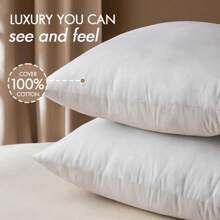 24x24 Pillow Inserts,Down Alternative Pack Of 2 Euro Decorative Throw Pillows For Sofa Couch Bed, Ultra Soft Fluffy Bed Sleeping Form - 24x24 Inch (Pack of 2) - View 2